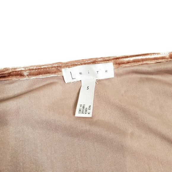 Leith Pink Velvet Long Sleeve Wrap Dress - Picture 2 of 5